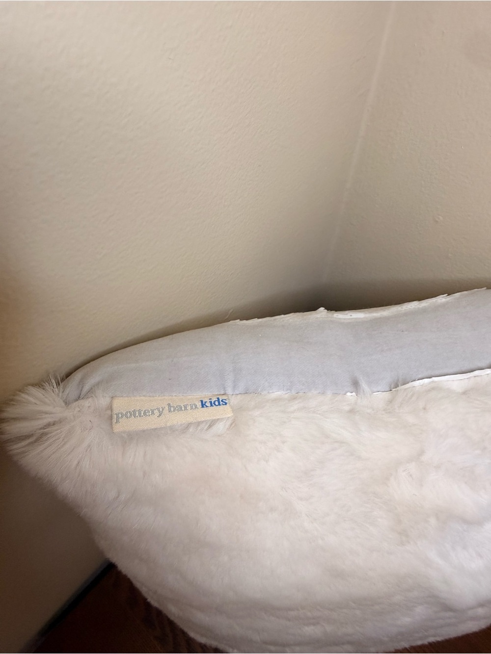 Pottery Barn Kids White and Gray Swan Holiday Pillow - Picture 3 of 4
